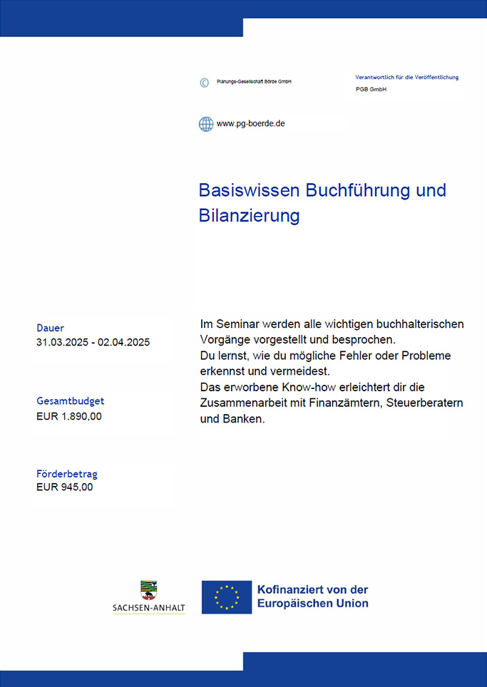 Förderplakat "Basiswissen Buchführung"